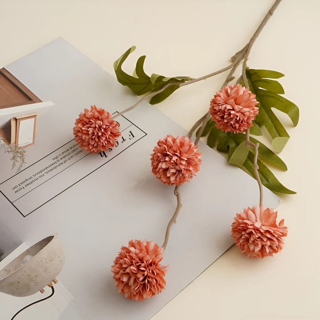 10 Stelen Zijden Kiku Bloemen - Afbeelding 3