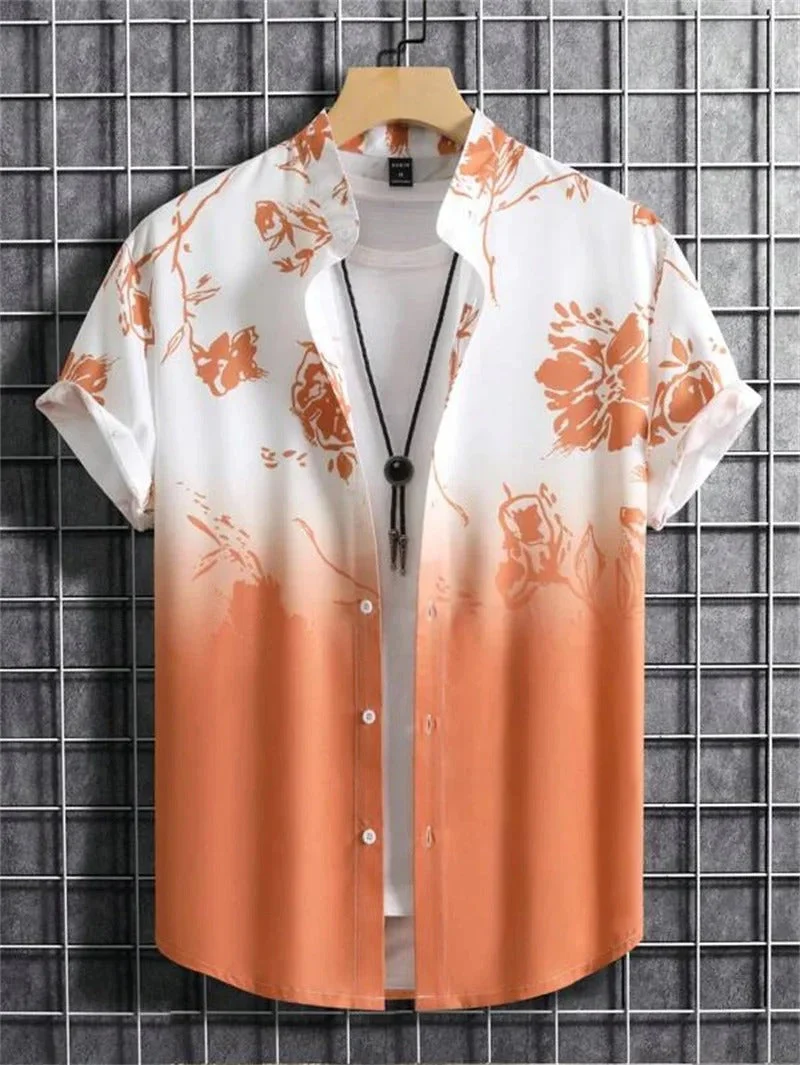 Amich – 3D bloemetjesbedruk Hawaii overhemd