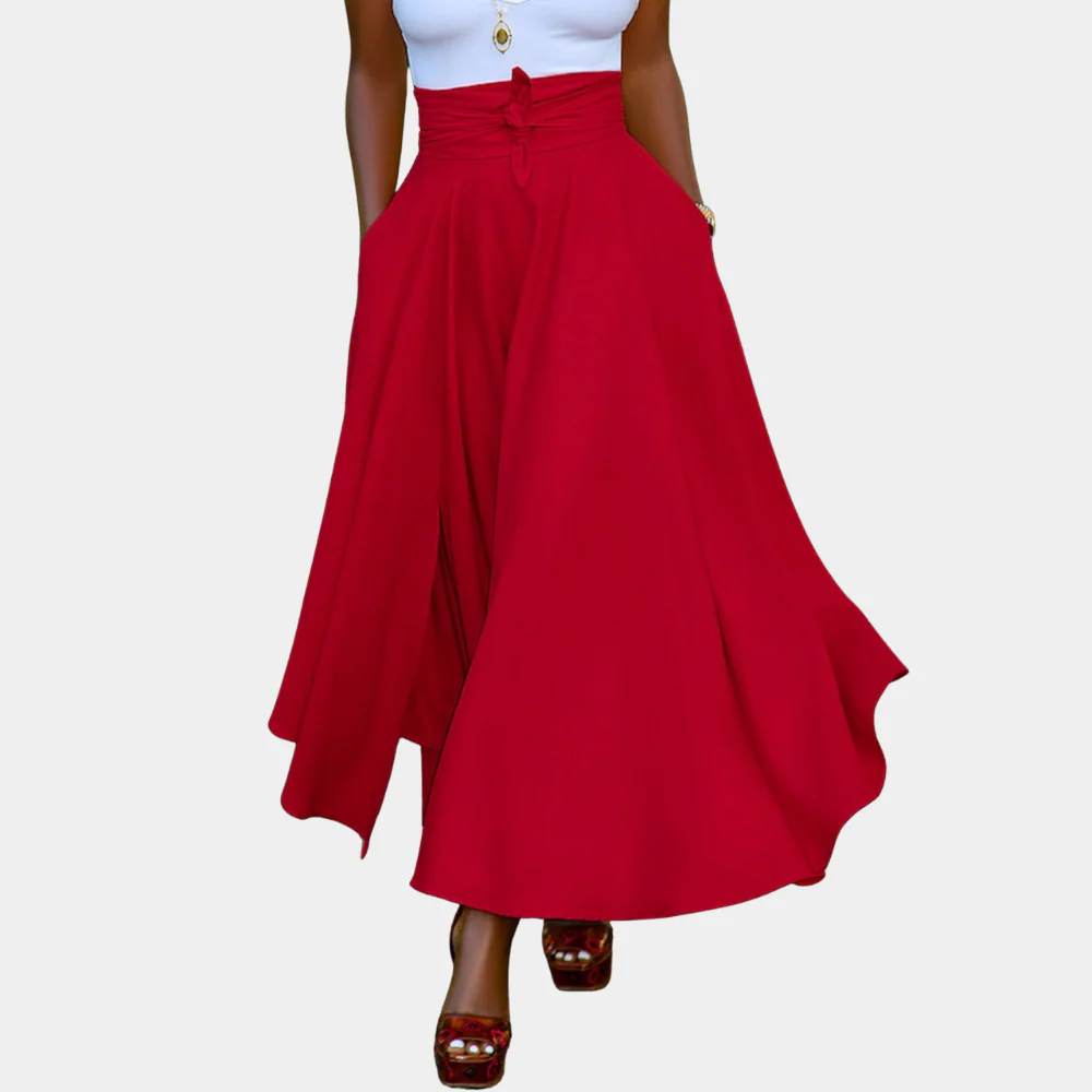 Elegante rode jurk voor de de lente en de zomer