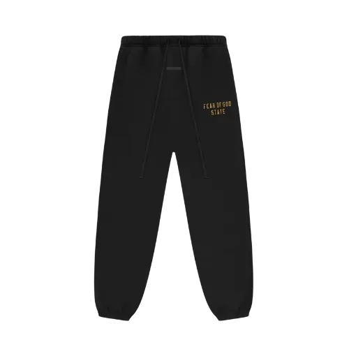 Fear of God Essentials FW24 Black Yellow State Sweatpants