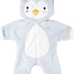 Heless Poppenonesie Pinguïn Junior Fluweel Wit/grijs
