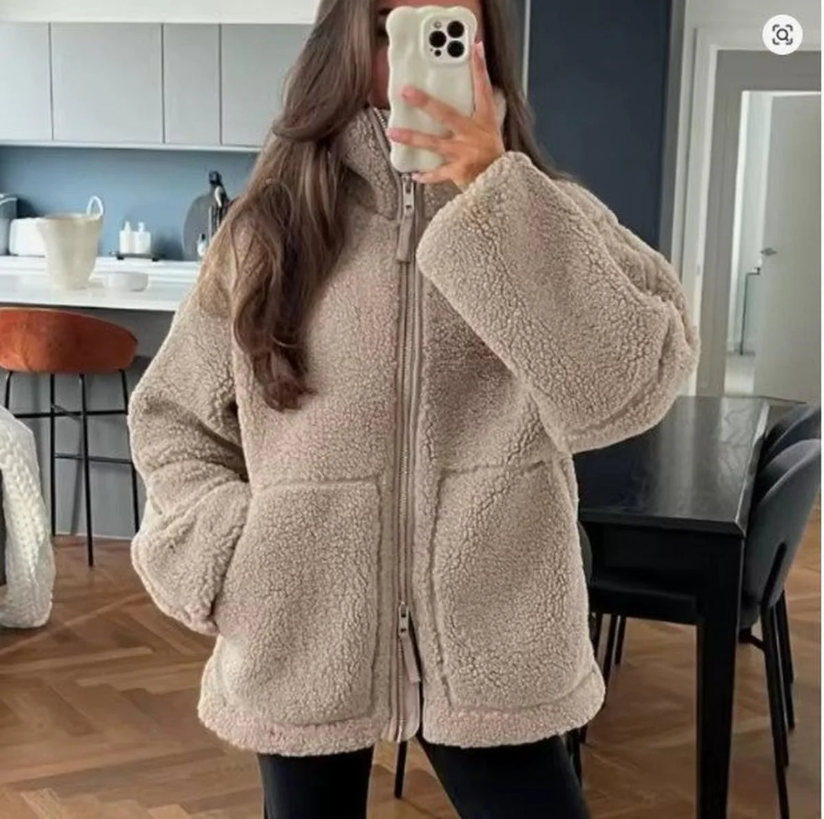 Oversized wollen jas voor dames - Afbeelding 3
