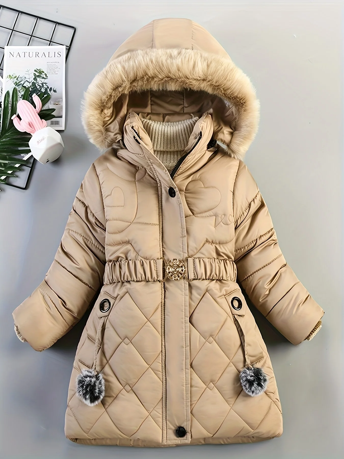 Winterjas met capuchon voor meisjes - Nicole - Afbeelding 3