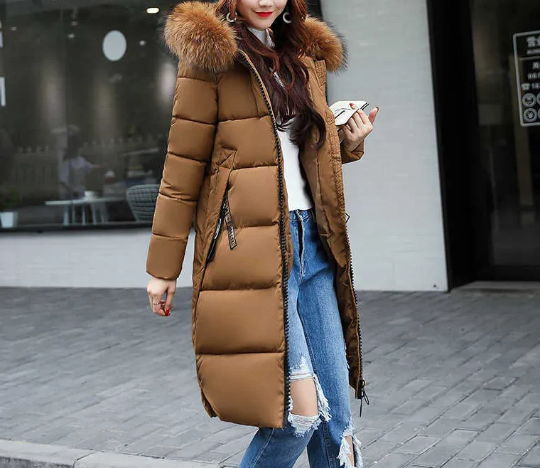 Gewatteerde lange winterjas parka voor dames – Breanna