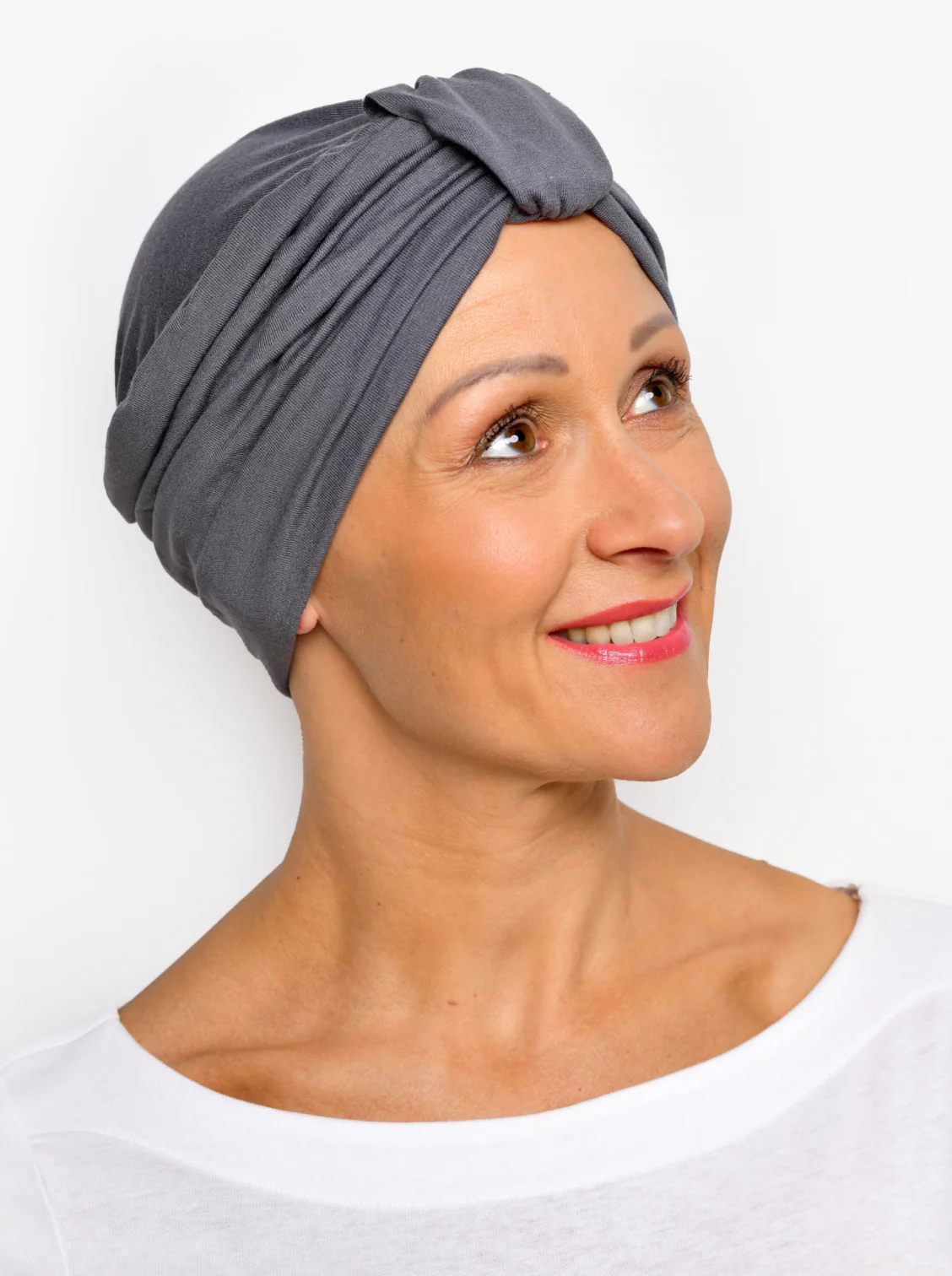 Turban mutsje Sophia – Dark taupe - Afbeelding 2